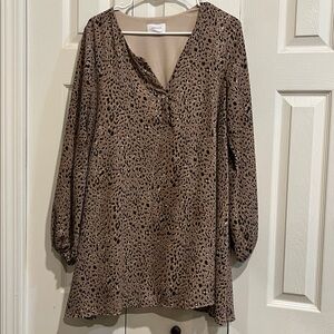 Adrienne brand leopard print dress. Size Large.